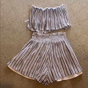 NEVER WORN Tube top and shorts set